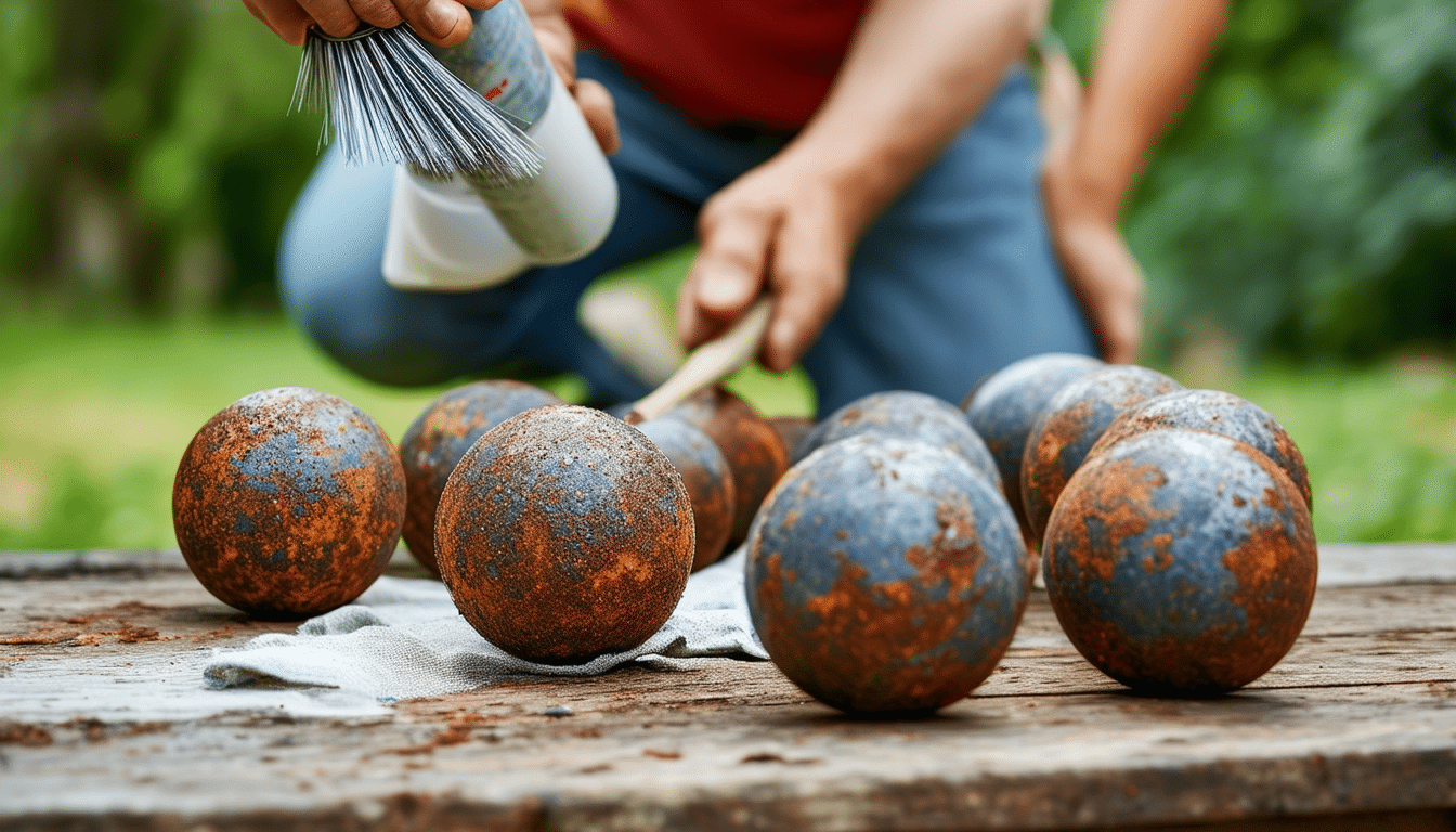 comment nettoyer des boules de petanque rouillees efficacement