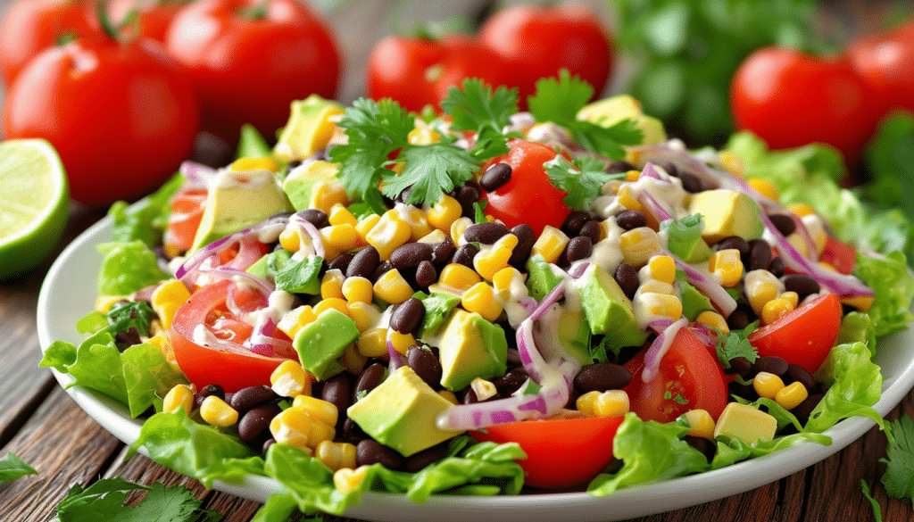 découvrez la salade mexico, un mélange audacieux de saveurs et de fraîcheur qui ravira vos papilles. une explosion de couleurs et d'ingrédients authentiques, parfaite pour régaler vos convives ou pour un repas plein de vitalité. laissez-vous séduire par cette recette originale, alliant le piquant des produits mexicains à une touche de légèreté.